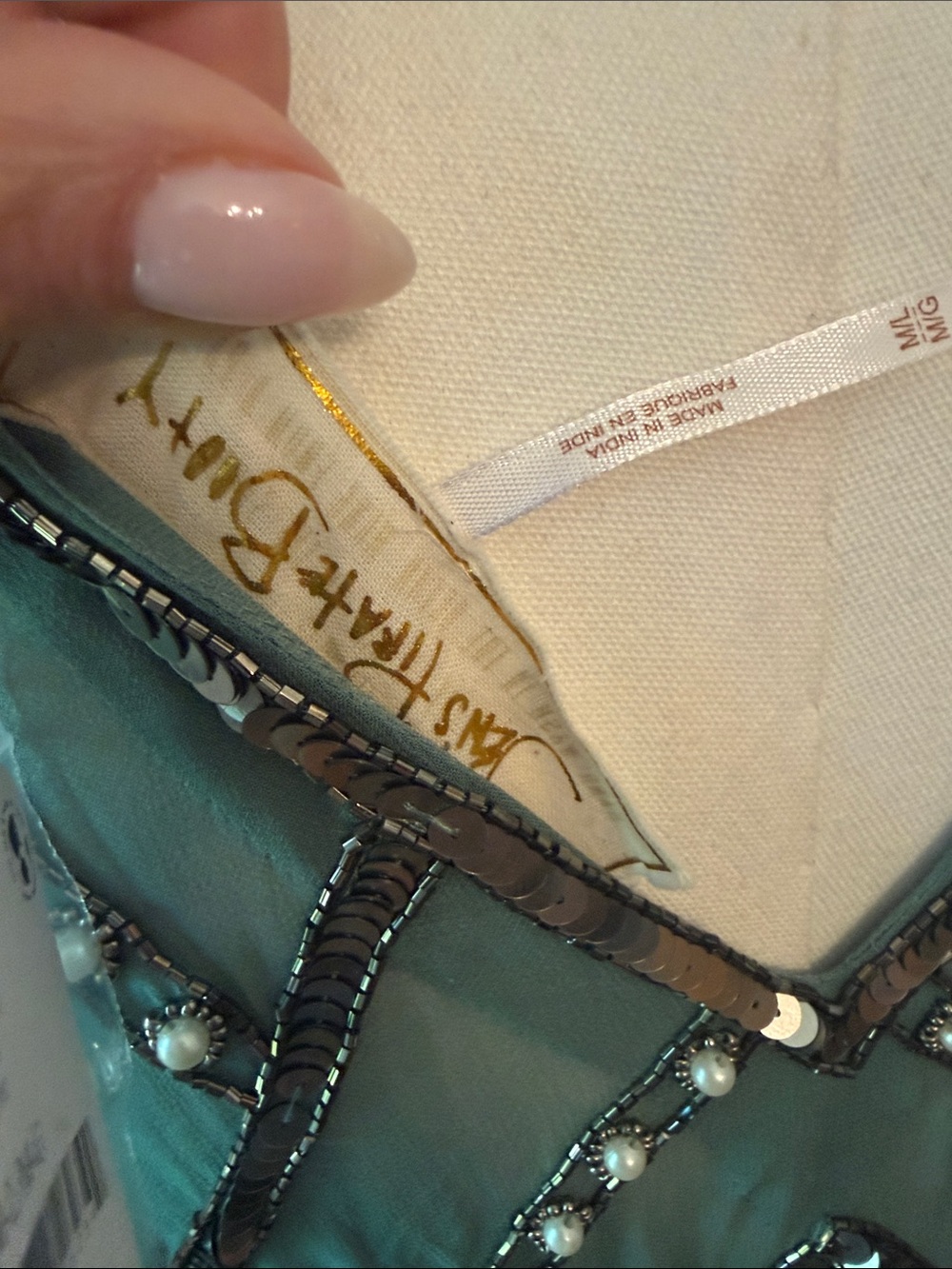 Free People X Jen’s Pirate Booty Space Odyssey Embellished Pearl Kaftan Dress - Picture 11 of 11